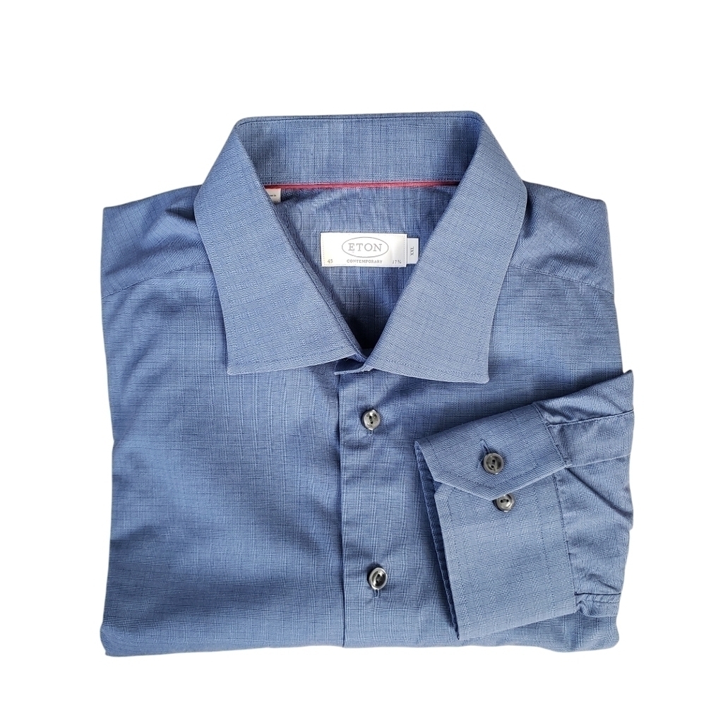 Eton of Sweden Blue Cotton Long Sleeve Shirt Contemporary Cut